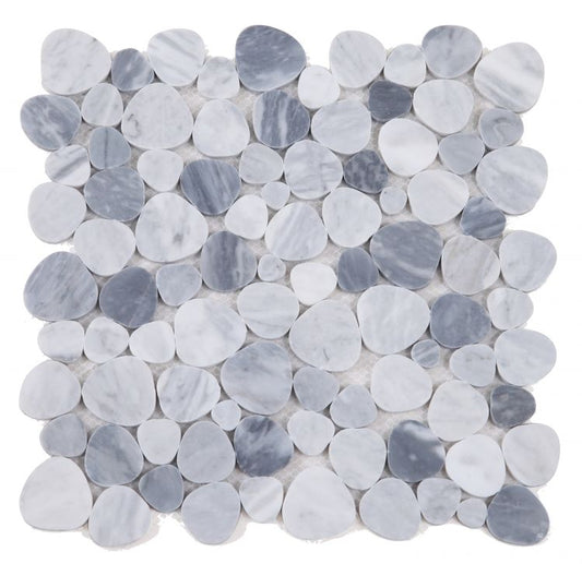 New | Pebble | Light & Dark Gray | Mosaic Sheet Tile | Walls, Interior Floors, & Showers