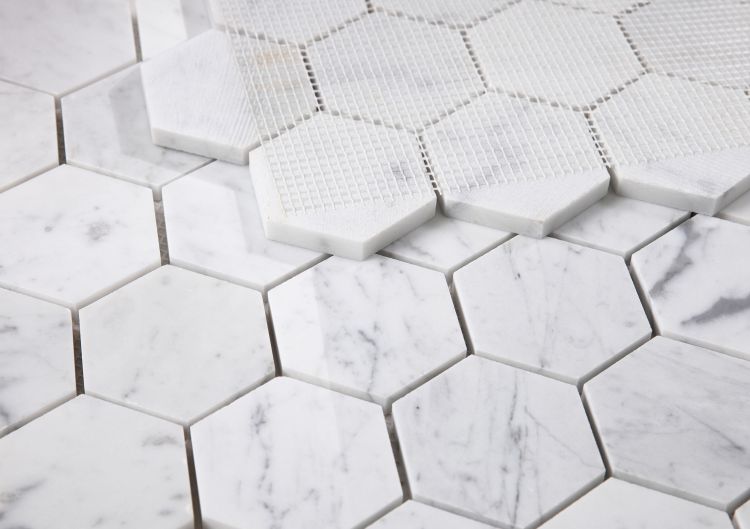 New | Hexagon | White & Gray | Walls, Interior Floors & Showers