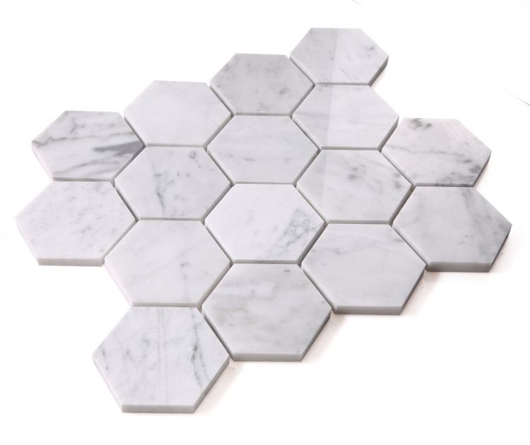 New | Hexagon | White & Gray | Walls, Interior Floors & Showers