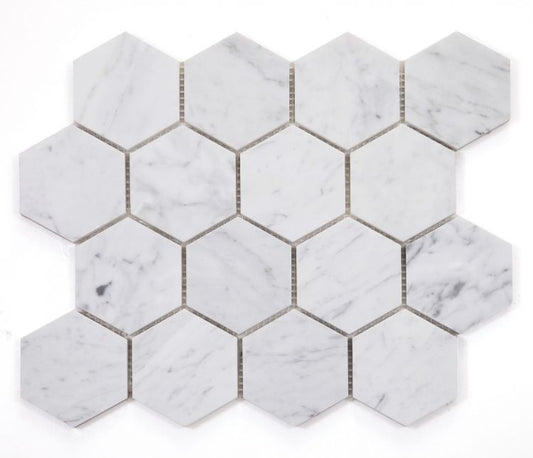 New | Hexagon | White & Gray | Walls, Interior Floors & Showers