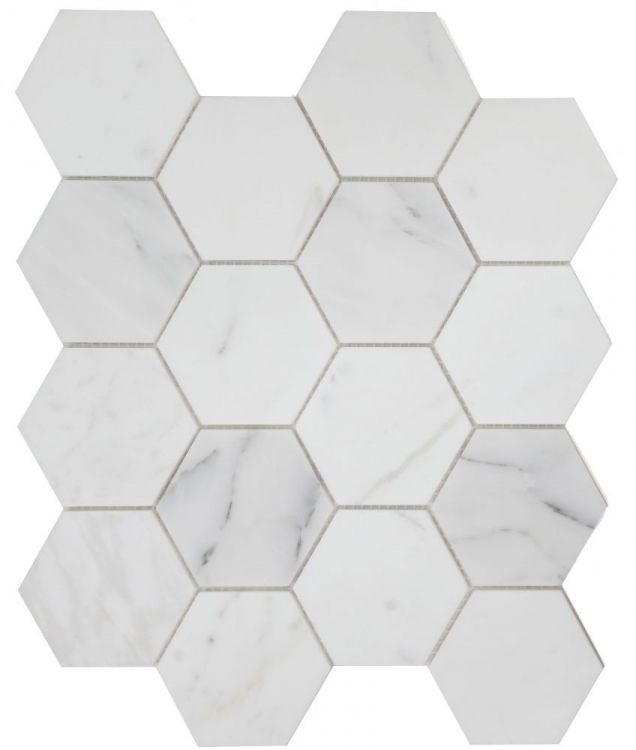 New | Hexagon |White | Mosaic Sheet Tile | Walls, Interior Floors & Showers