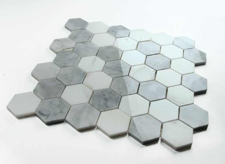 New | Hexagon | Gray | Mosaic Sheet Tile | Walls, Interior Floors & Showers