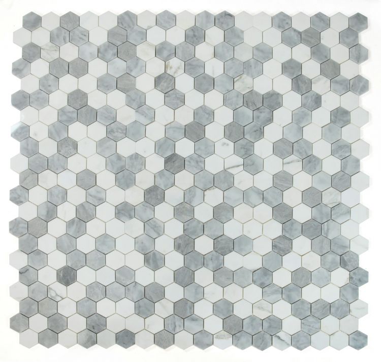 New | Hexagon | Gray | Mosaic Sheet Tile | Walls, Interior Floors & Showers