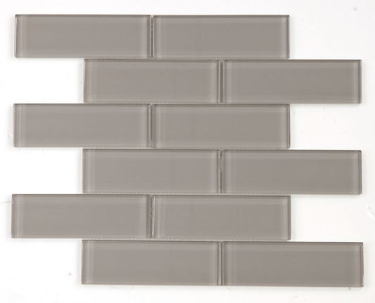 New | Subway Glass | Gray | Mosaic Sheet Tile | Walls, Interior Floors, Showers, Pools & Pool Liners