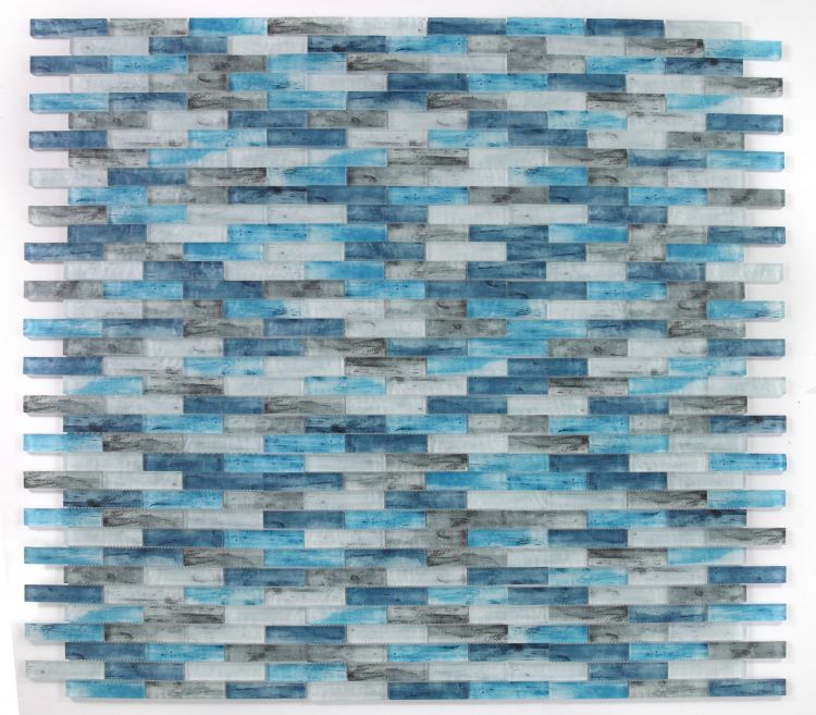New | Glass | Blue & Light Gray | Mosaic Sheet Tile | Interior Walls & Shower Walls