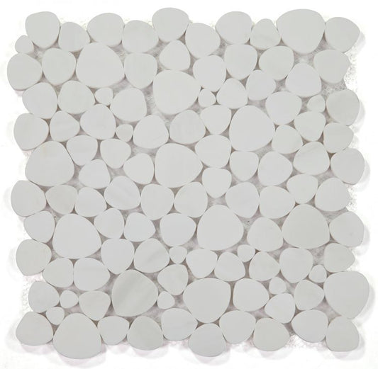 New | Pebble | White | Mosaic Sheet Tile | Walls, Interior Floors, & Showers