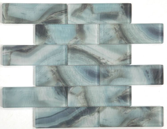 New | Glass | Blue | Mosaic Sheet Tile | Interior Walls & Shower Walls