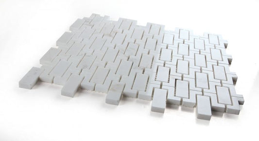 New | Brick | White | Mosaic Sheet Tile | Walls, Showers & Interior Floors