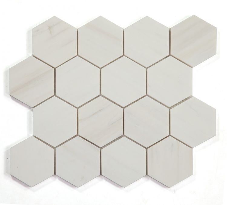 New | Hexagon | White | Mosaic Sheet Tile | Walls, Interior Floors & Showers