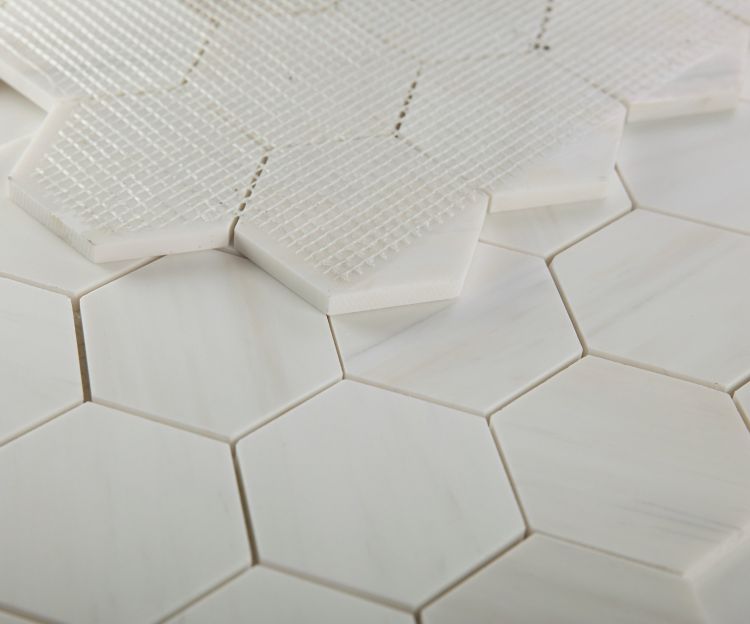 New | Hexagon | White | Mosaic Sheet Tile | Walls, Interior Floors & Showers