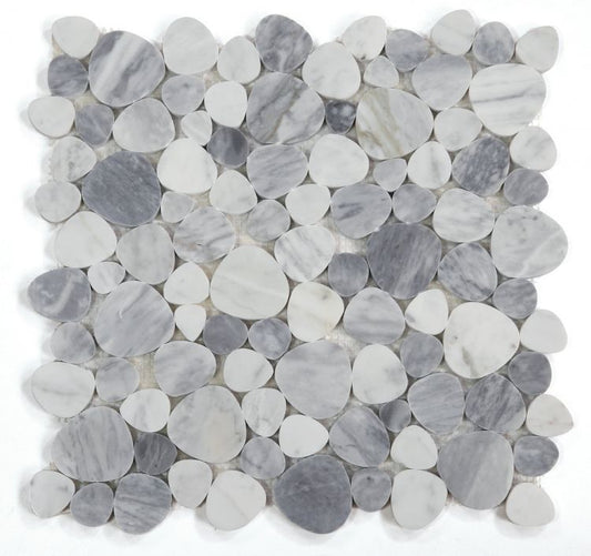 New | Pebble | Gray | Mosaic Sheet Tile | Walls, Interior Floors, & Showers