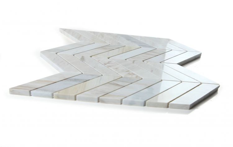 New | Herringbone | Beige & Gray | Mosaic Sheet Tile | Walls, Interior Floors & Showers