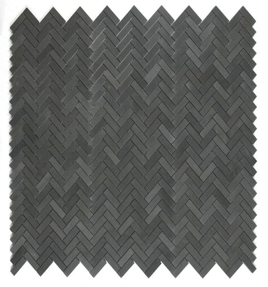 New | Herringbone | Black & Gray | Mosaic Sheet Tile | Walls, Interior Floors & Showers