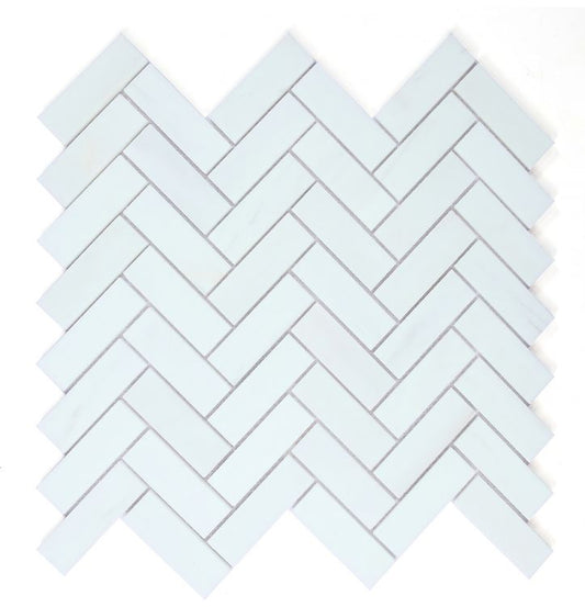 New | Herringbone | White | Mosaic Sheet Tile | Walls, Interior Floors & Showers