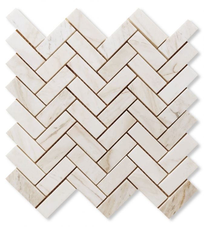 New | Herringbone | Beige | Mosaic Sheet Tile | Walls, Interior Floors & Showers