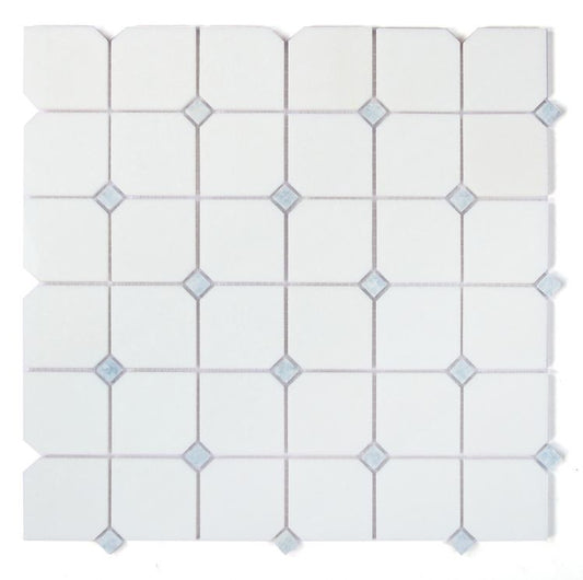 New | Square | Blue & White | Mosaic Sheet Tile | Walls, Interior Floors & Showers