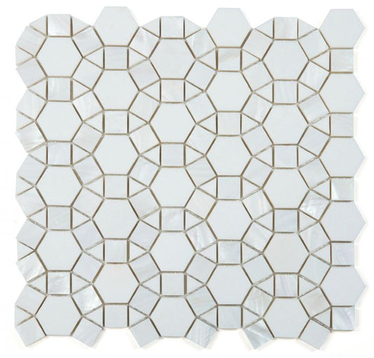 New | Circle | White | Mosaic Sheet Tile | Interior Walls & Shower Walls