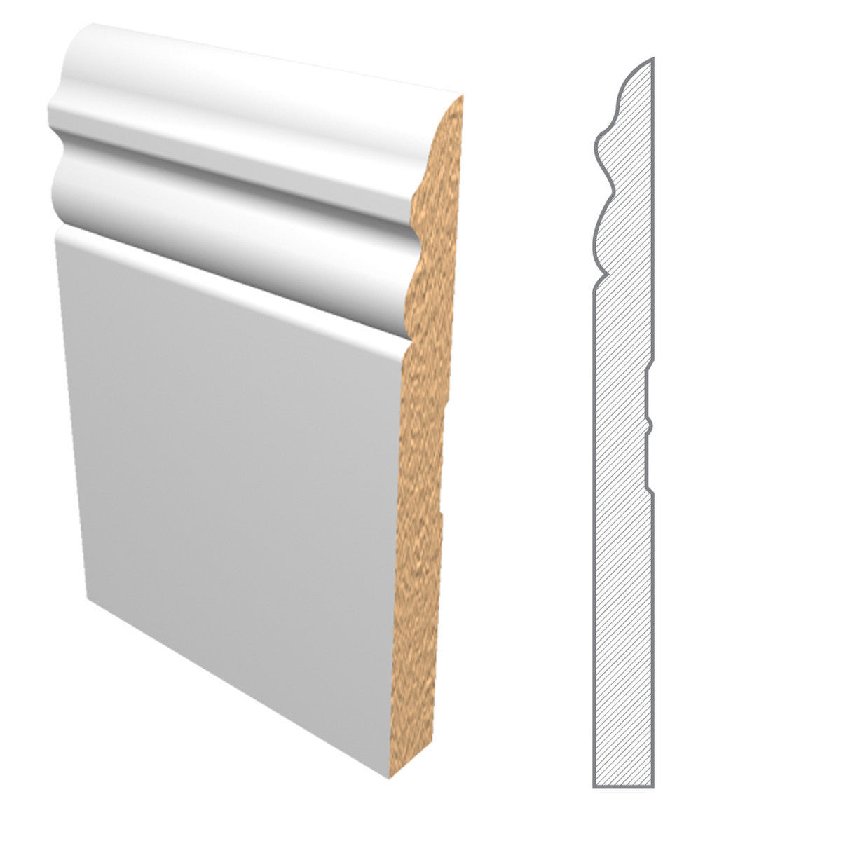 6180 Medium Density Fiberboard MDF Baseboard | 6.25" Tall x .56" Thick x 16 LF | Lakewood Ranch