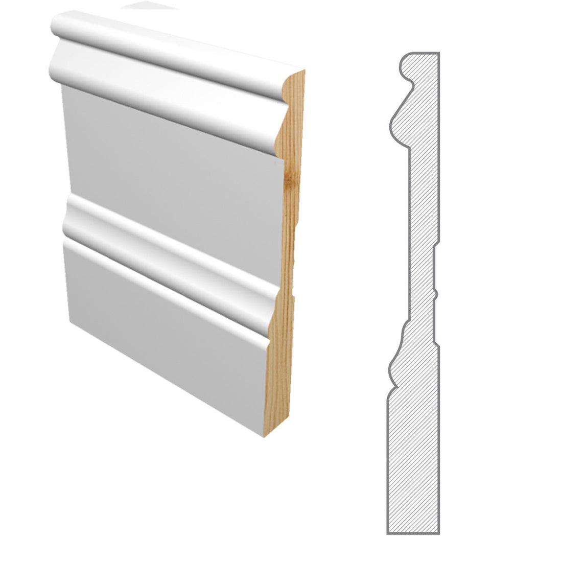 1692 Primed Pine Baseboard | 5.25