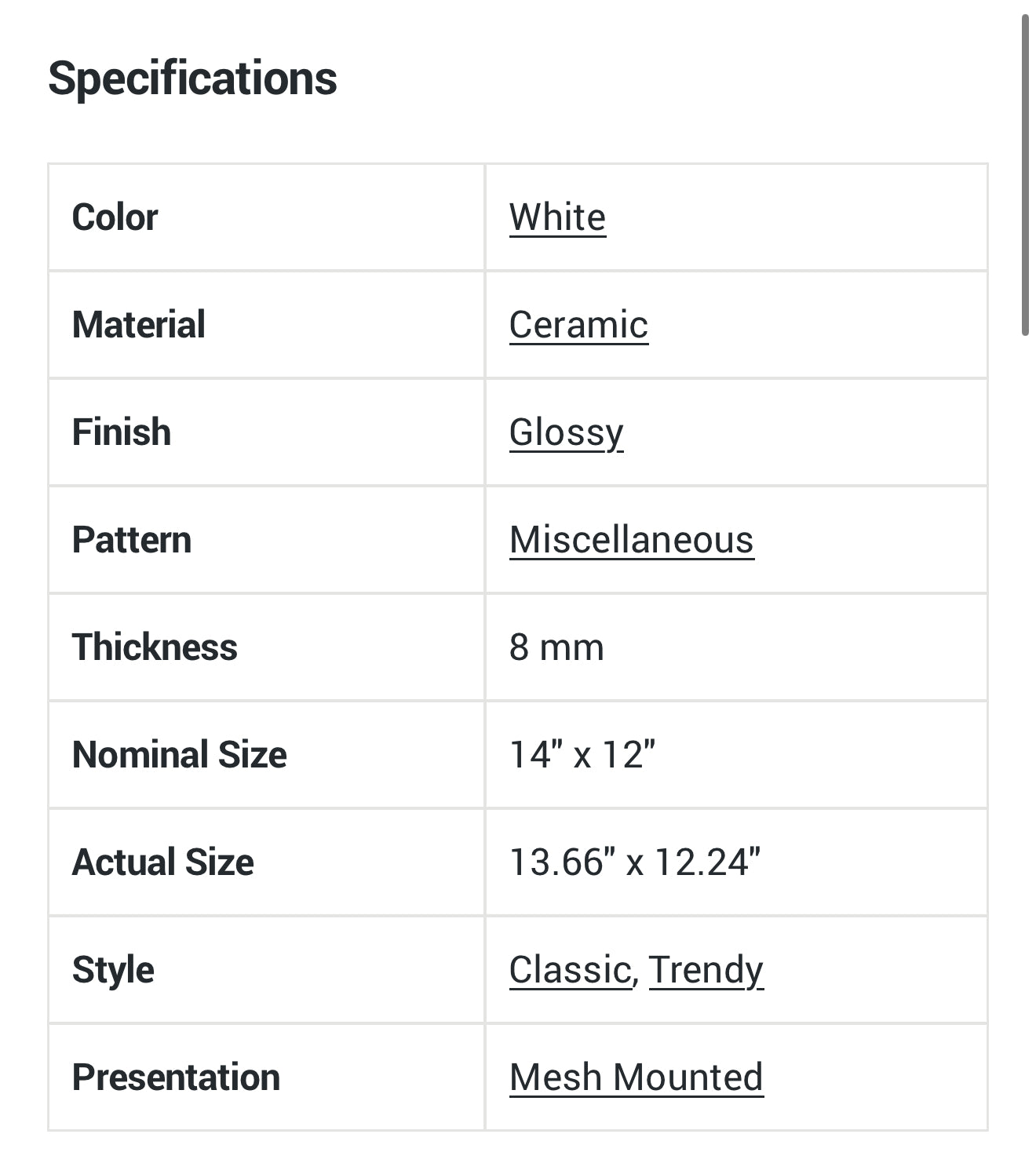 BLOW OUT | 50 sheets or 54 SF of Ceramic Geometric White Mosaic Interior Tile