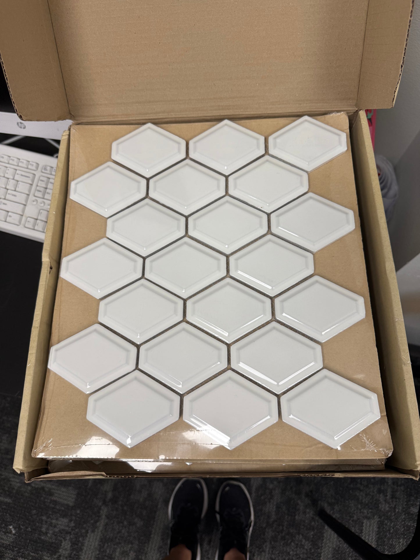 BLOW OUT | 50 sheets or 54 SF of Ceramic Geometric White Mosaic Interior Tile