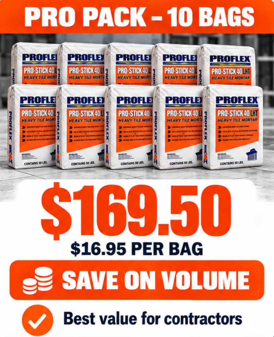 PICK UP TODAY | PROFLEX PRO-STICK 40 LHT  50 lb Large Format Tile Mortar | Contractor Supply