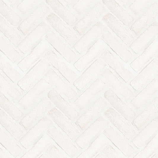 M - White Clay Herringbone Brick Mosaic Tile - Natural Finish